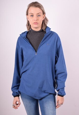 NIKE WOMENS VINTAGE FLEECE JUMPER SMALL BLUE 90S