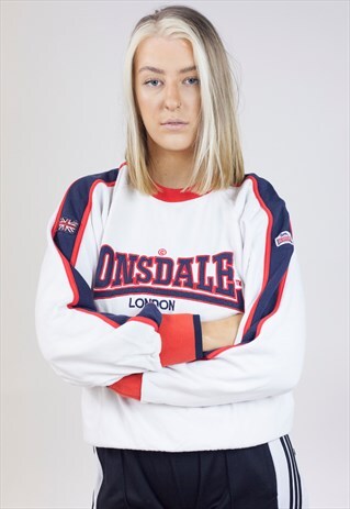 VINTAGE 90S LONSDALE LONDON WHITE SWEATSHIRT