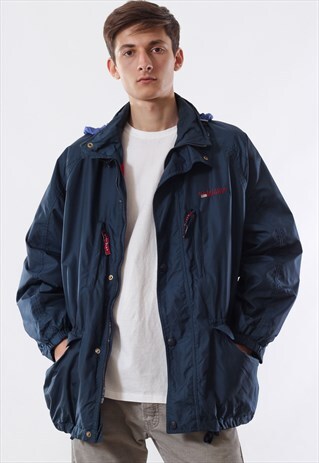 VINTAGE GANT USA WINDBREAKER COAT 90S BLUE