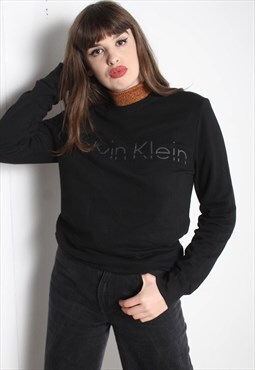Vintage Calvin Klein Spellout Sweatshirt Black
