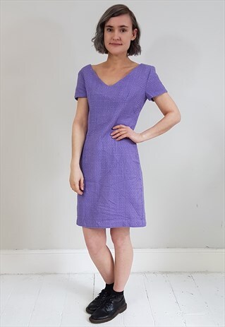 VINTAGE 80'S PURPLE KNIT SHIFT DRESS