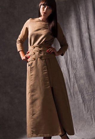 OLIVIA OPEN SKIRT IN TAN