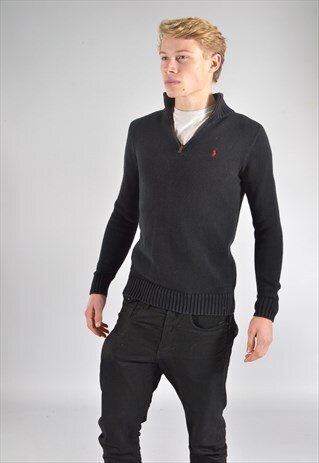 VINTAGE RALPH LAUREN BLACK TURTLE NECK JUMPER