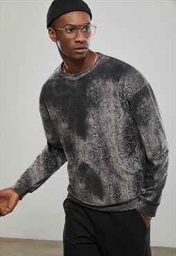 Grey Sweatshirt ,Shadow Print, Stylish Jumper