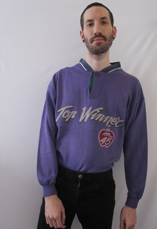 VINTAGE PURPLE 'TOP WINNER' BASEBALL SWEATSHIRT