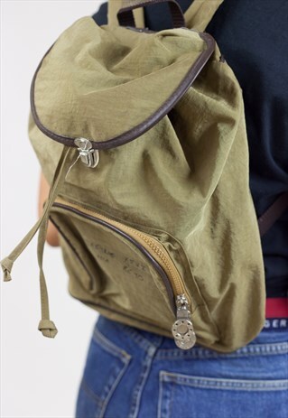 VINTAGE KHAKI GREEN BACKPACK