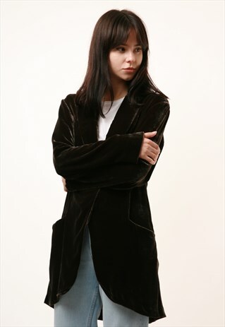 VINTAGE VELOUR EMPORIO ARMANI LONG BLAZER JACKET 887