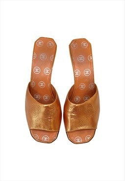 Chanel Heels Mules EU 38 Sandals CC Logo Monogram Vintage
