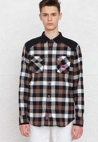 VINTAGE BLACK MARLBORO CLASSICS LONG SLEEVE CHECKERED SHIRT