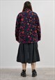 VINTAGE MULTICOLOR FLORAL HIGH NECK UNISEX FLEECE XL