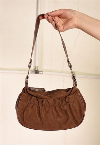Y2K RETRO FAUX SUEDE MINI SHOULDER BAG