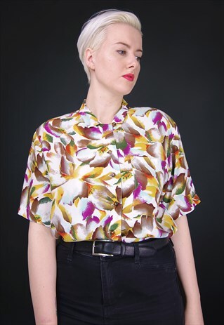 VINTAGE 80S CRAZY PRINT SHIRT