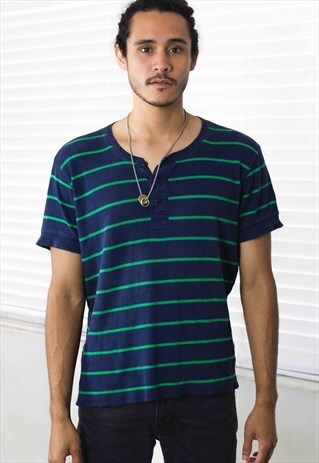 VINTAGE POLO RALPH LAUREN STRIPED T-SHIRT 90S L 8.4