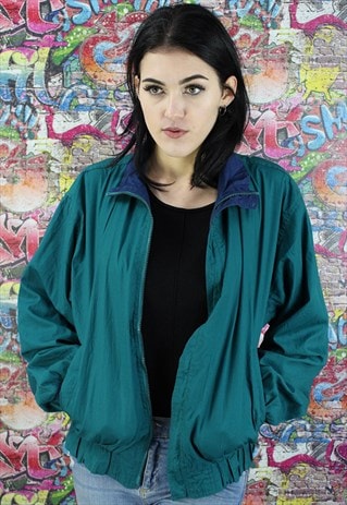 RETRO SLAZENGER SHELL JACKET/ WINDBREAKER BRANDED SPORTSWEAR