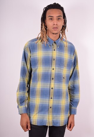 CAMEL MENS VINTAGE SHIRT LARGE MULTI CHECK 90S