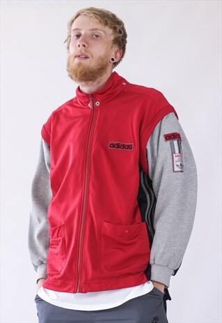 90S VINTAGE MENS ADIDAS TEAM TRACK TOP LOGO JACKET