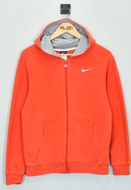 Vintage Nike Zip Up Hooded Sweatshirt Red Small