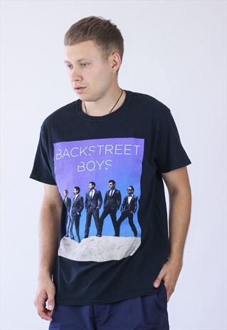 VINTAGE MENS BACKSTREET BOYS BIG LOGO T-SHIRT