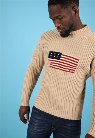 VINTAGE KNITTED JUMPER IN BROWN NK17