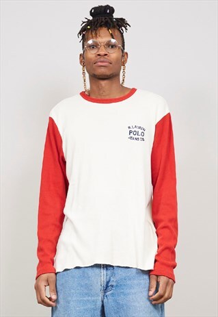 VINTAGE 90'S POLO RALPH LAUREN CONTRAST SLEEVE JUMPER