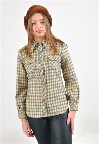 VINTAGE CHECKED LONG SLEEVE SHIRT