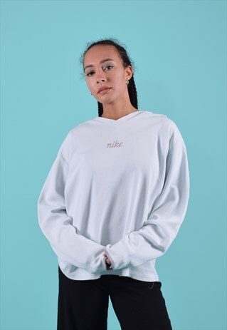 PALE BLUE NIKE V-NECK RIBBED SWEATSHIRT