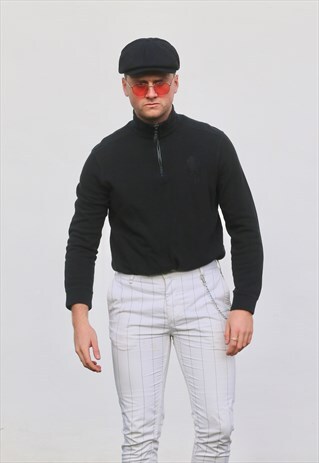 RALPH LAUREN USA 1/4 JET BLACK SWEATSHIRT