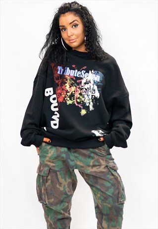 TRIBUTE SEVEN OVERSIZED NO BOUNDARIES SWEATSHIRT/ BLACK