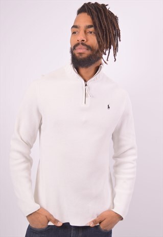 VINTAGE POLO RALPH LAUREN JUMPER SWEATER WHITE