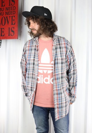 VINTAGE CHECK FLANNEL OVERSIZED GRUNGE INDI SHIRT