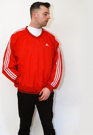 VINTAGE ADIDAS PULLOVER (XL) WINDBREAKER 90S JACKET TOP 80S