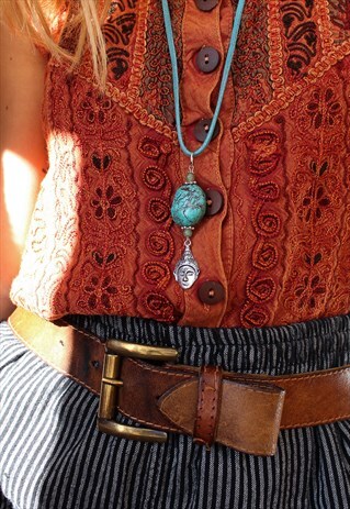 HANDMADE TURQUOISE BUDDHA NECKLACE