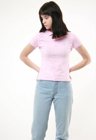 90S VINTAGE RALPH LAUREN POLO PINK T-SHIRT 388