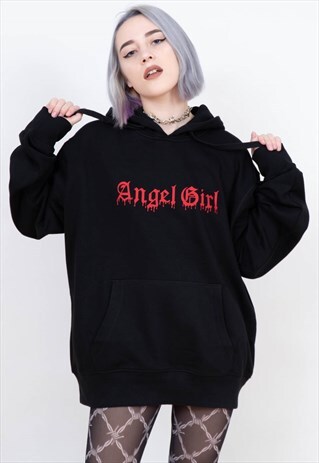 ANGEL GIRL GRAPHIC HOODIE GRUNGE 90S AESTHETIC 2000S Y2K