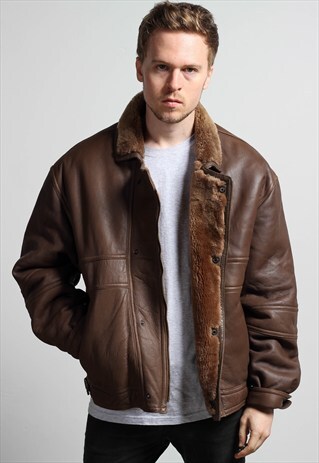 VINTAGE LEATHER SHEARLING JACKET