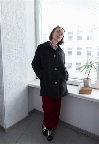 VINTAGE 70'S GREY WOOL COAT