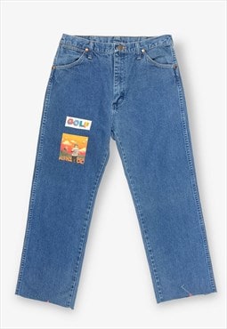 Vintage wrangler customised raw cut jeans blue w31 BV16096