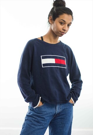 VINTAGE TOMMY HILFIGER LOGO SWEATSHIRT JUMPER 90S XL 13.1