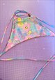 REVERSIBLE PRINTED STRAPY CROP TOP