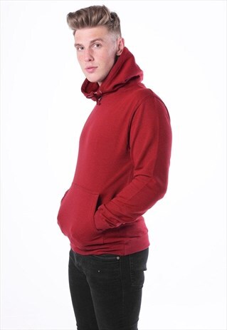 ESSENTIAL BLANK PULLOVER HOODY - BRICK RED