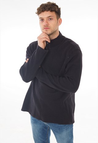 VINTAGE CALVIN KLEIN 1/4 ZIP SWEATSHIRT BLACK