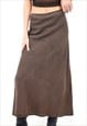 VINTAGE Y2K FLOATY MAXI SKIRT IN BROWN