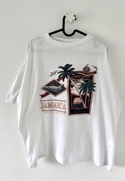 Vintage Jamaica West Indies white tourist T-shirt large 