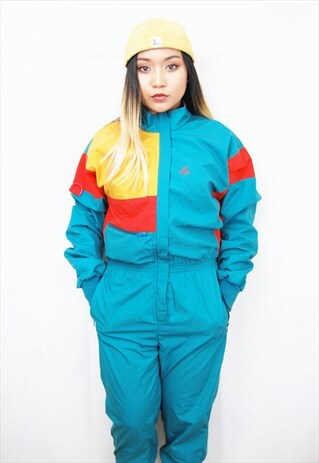 CRAZY PRINT PUFFER SKI SUIT/JUMPSUIT (1990'S)