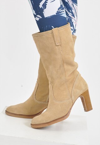 VINTAGE 90'S SUEDE LEATHER SHEARLING BOOTS