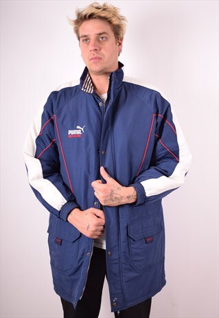 PUMA MENS VINTAGE JACKET MEDIUM BLUE 90S