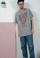 Vintage 90s Nike T-shirt Logo Print Unisex Grey  Size XL