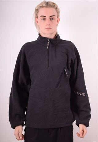NIKE MENS VINTAGE FLEECE JUMPER LARGE BLACK 90S