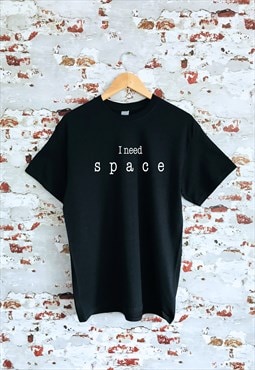 I need space graphic print black unisex t-shirt