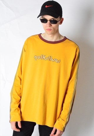 QUICKSILVER VINTAGE 90S YELLOW RETRO LONG SLEEVE SHIRT